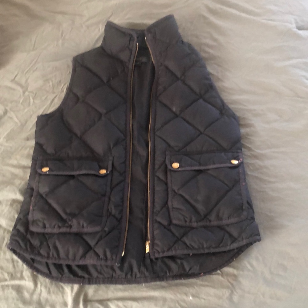 J. Crew black vest with god accents size XXS fits like a regular S.
